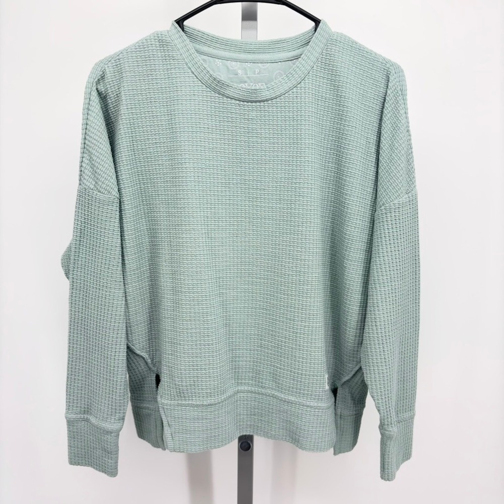 Royce Brand Waffle Knit Pullover Small‎ Sage Green Coastal Casual Sweater
